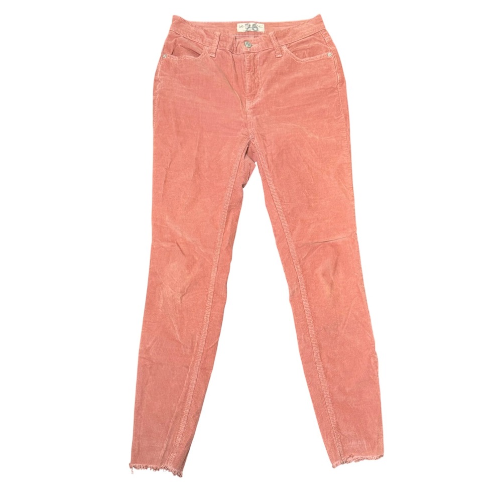 Free People Skinny Corduroy Pants Jeans Size 26 Modern Mauve Raw Hem Boho